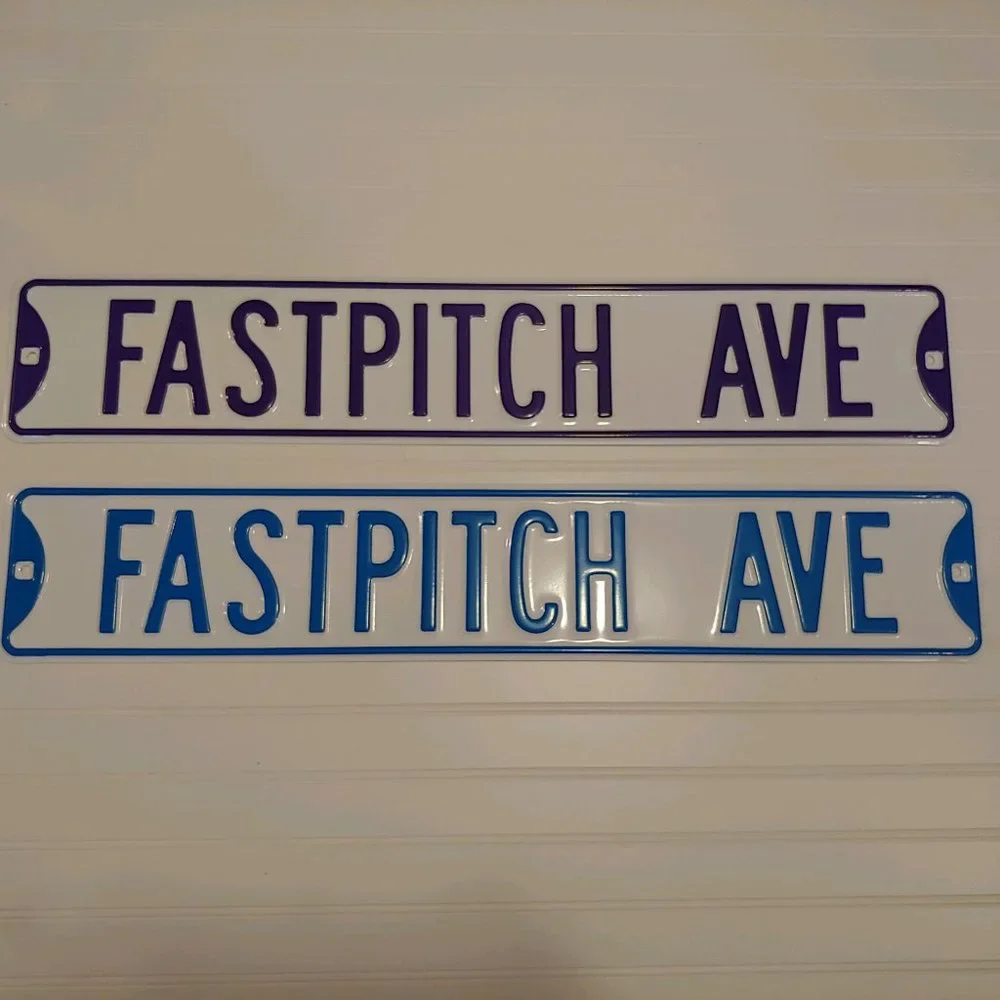 Fastpitch Metal Street Sign - Purple & White – NEW